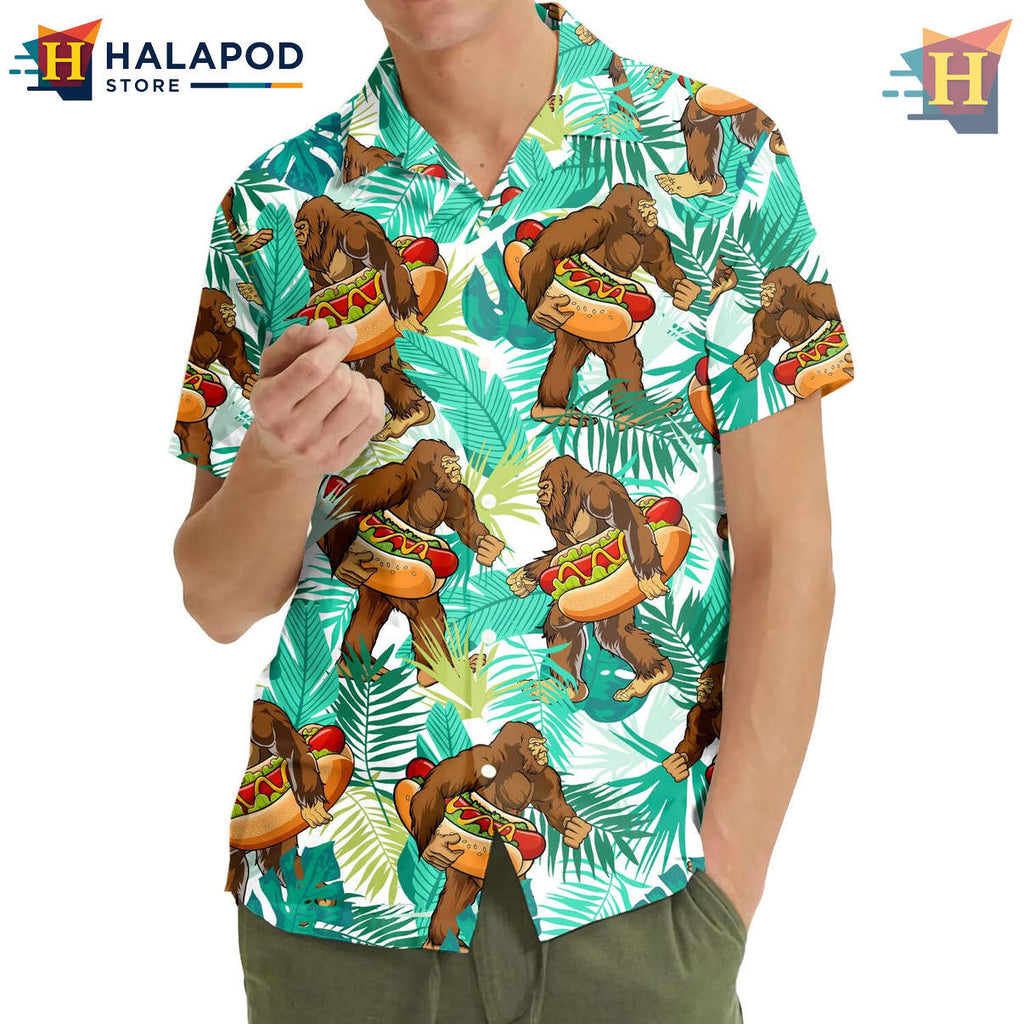 Tropical Bigfoot Casual Hawaiian Shirt 2026 Summer Beach Mens Fan Apparel Gear