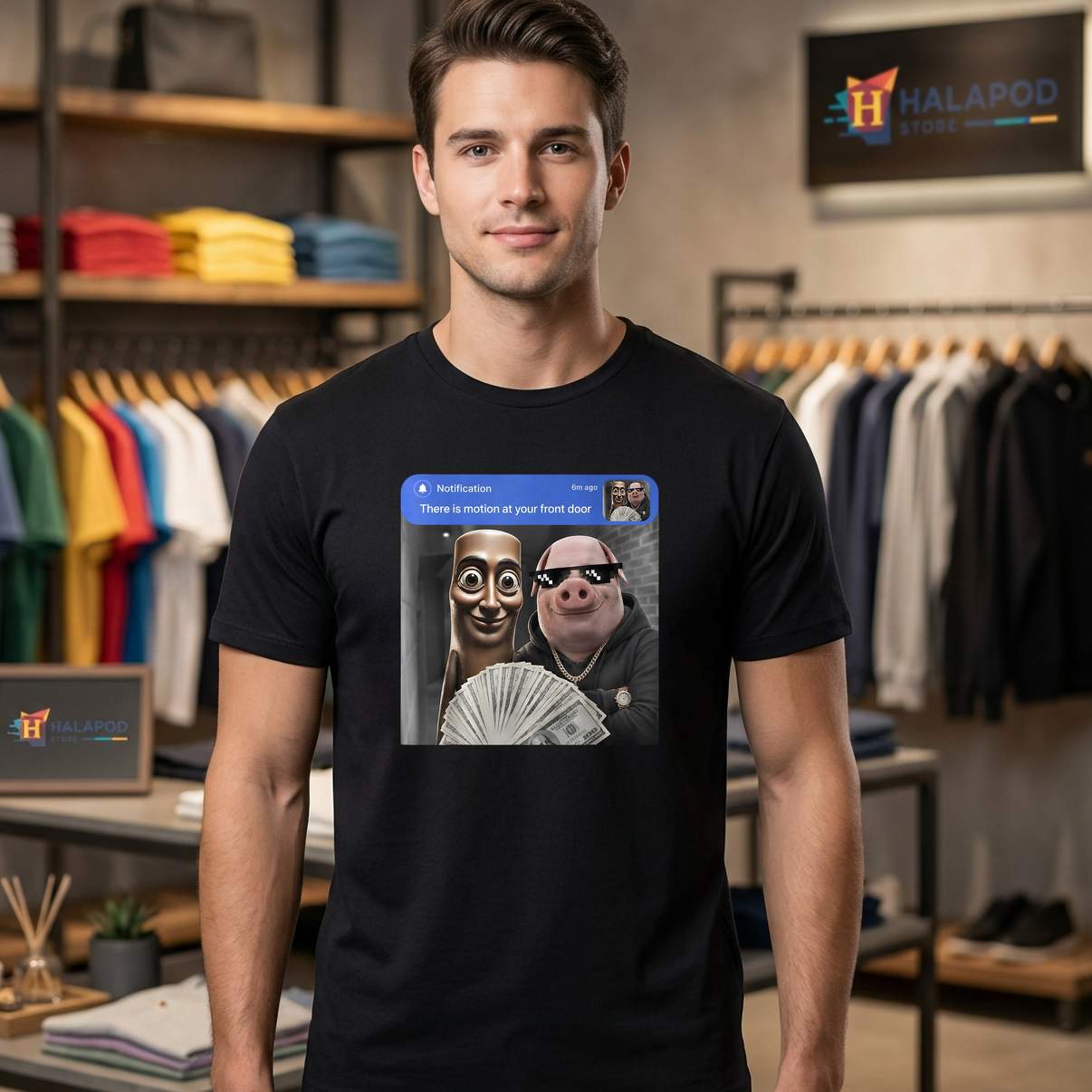 Tung Tung Tung Sahur Brainrot Tee Shirt John Pork Funny Meme Graphic Mens