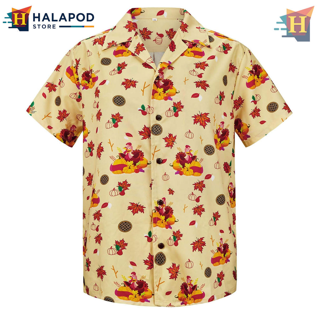 Turkey Cartoon Floral Hawaiian Shirt 2026 Print Novelty Casual Beach Apparel