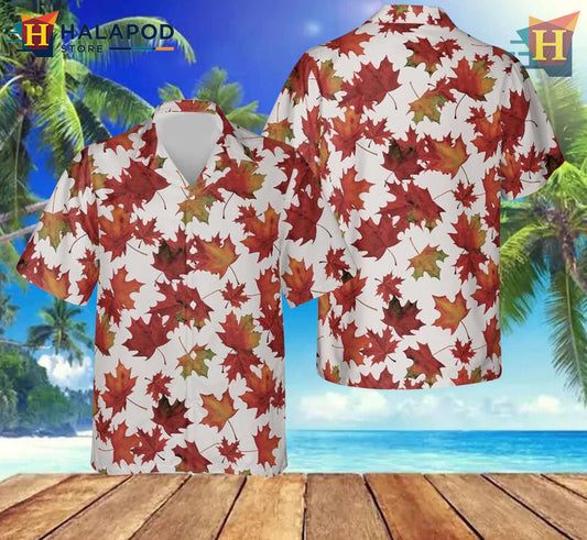 Tyler Durden Maple Leaf Tropical Button Down Shirt Street Style Summer Statement