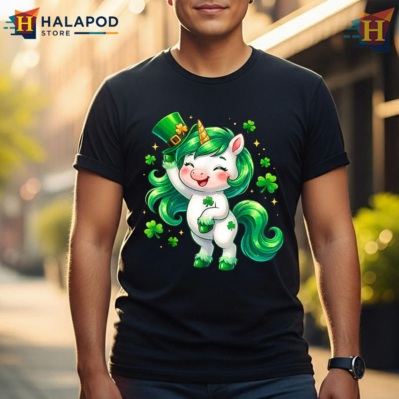 Unicorn Lepricorn Magic Graphic St Patricks Day Shirts For Women Kids