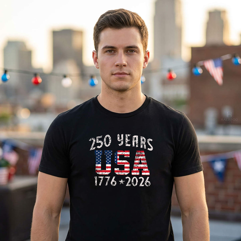 US Flag American 250 Years Shirt 250th Anniversary Graphic Novelty For Mens