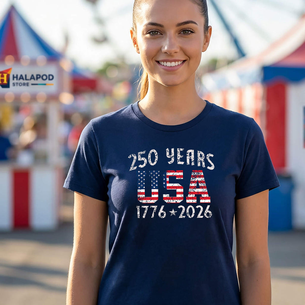US Flag American 250 Years T-Shirt 250th Anniversary Graphic Novelty For Mens