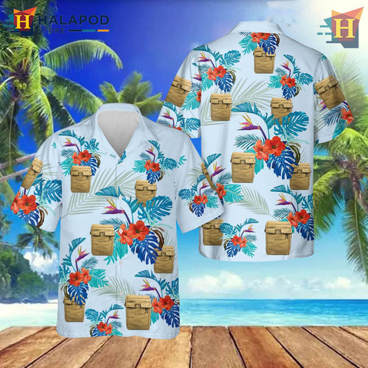 US Paratrooper Beacon Bag Hawaiian Themed Shirt Airborne Military Summer Look
