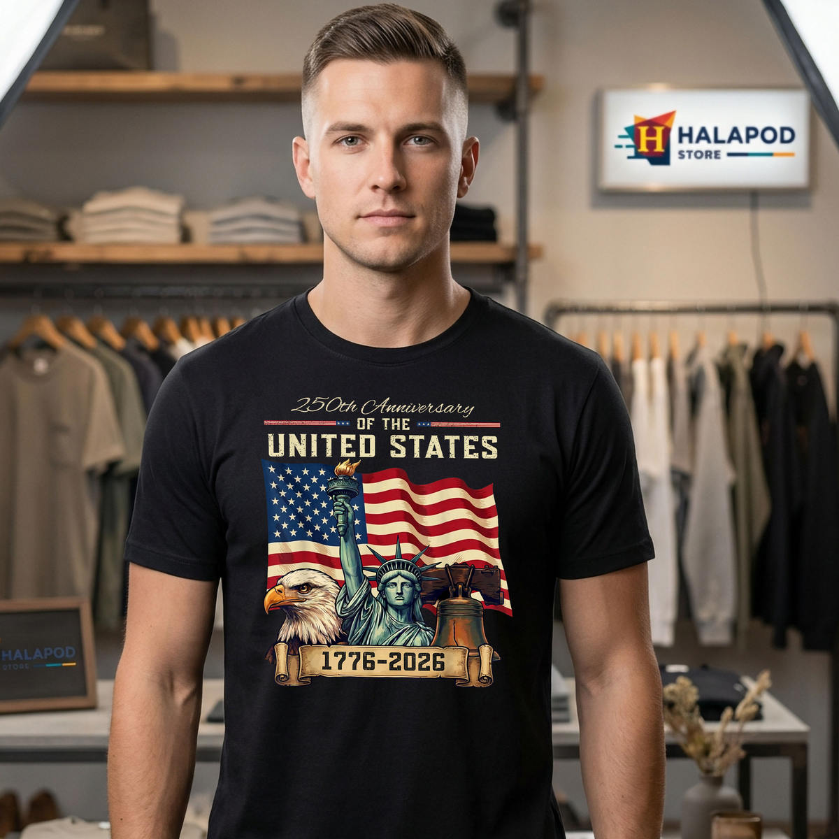USA 250th US Flag Patriotic Shirt 2026 Anniversary 4th Of July Celebration