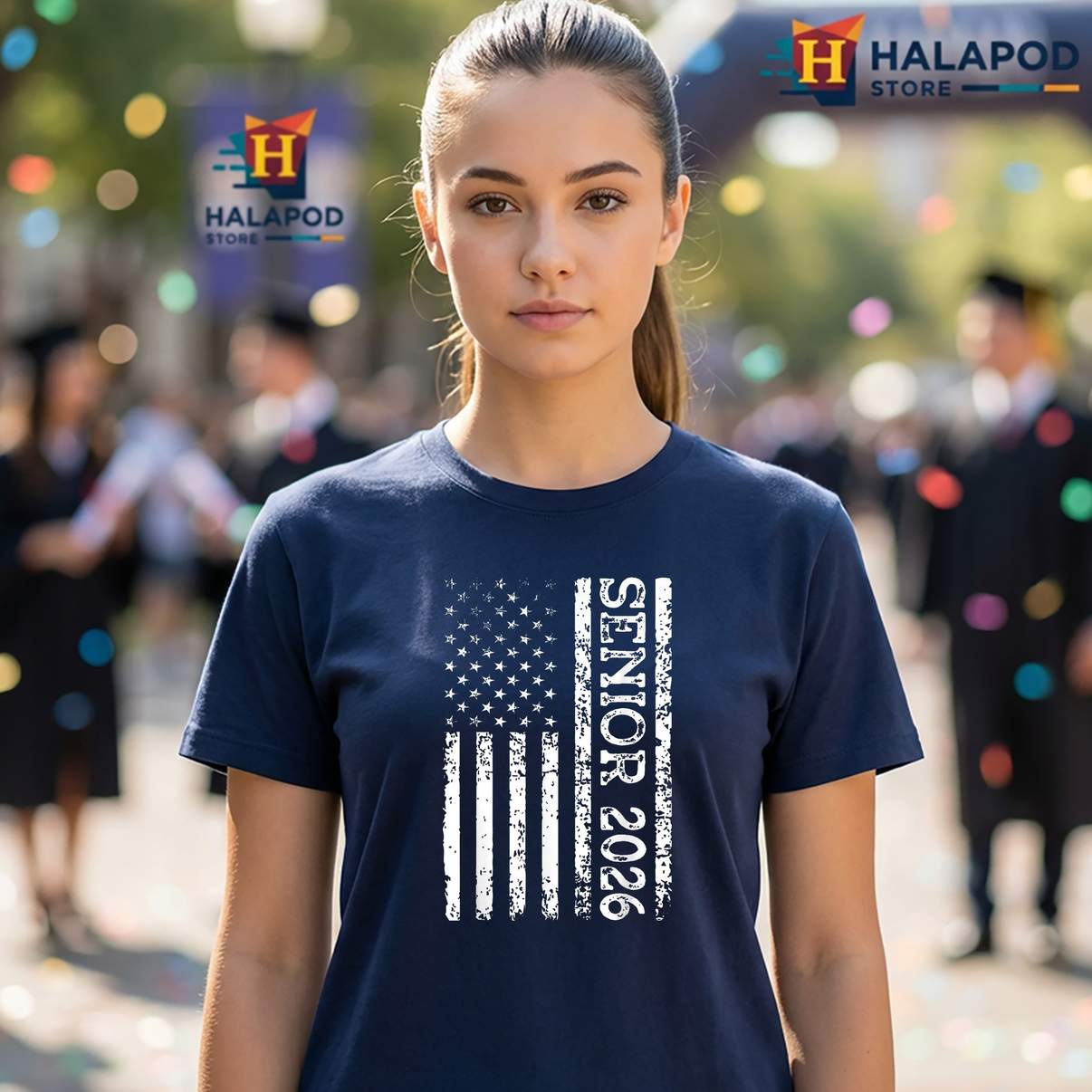 USA Flag Senior Class Of 2026 T-Shirt Patriotic American Graduation Graphic Men
