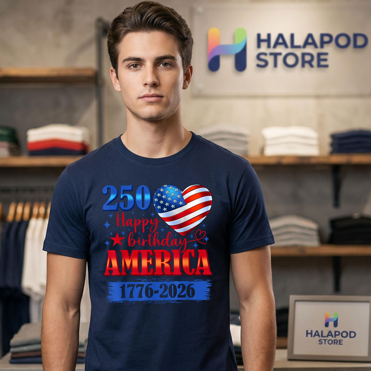 USA Hearts July 4th 250th Birthday Shirt 2026 1776 250 Years Patriotic Gear