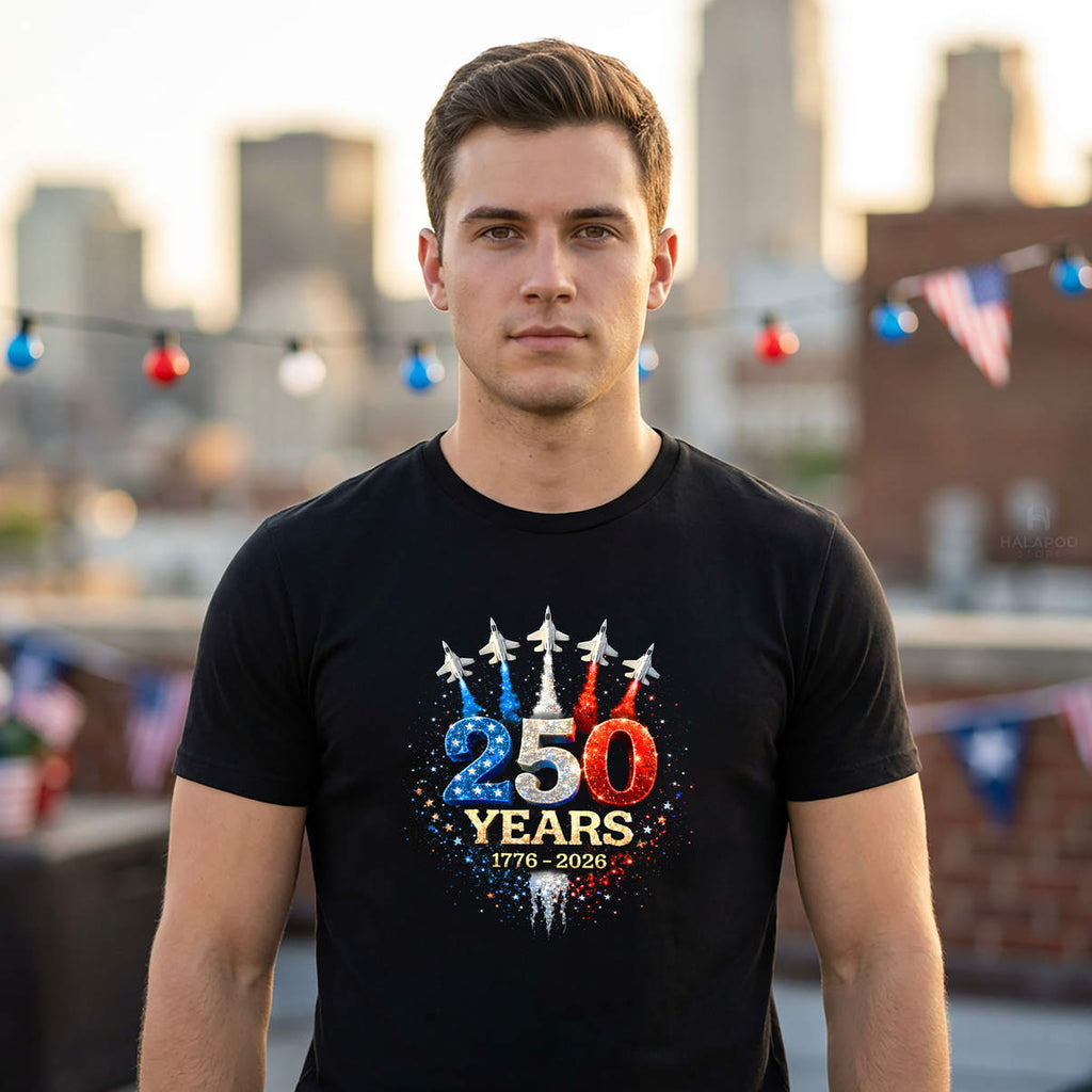 USA Patriotic 250 Years Shirt For American 4th Of July Holiday Celebration