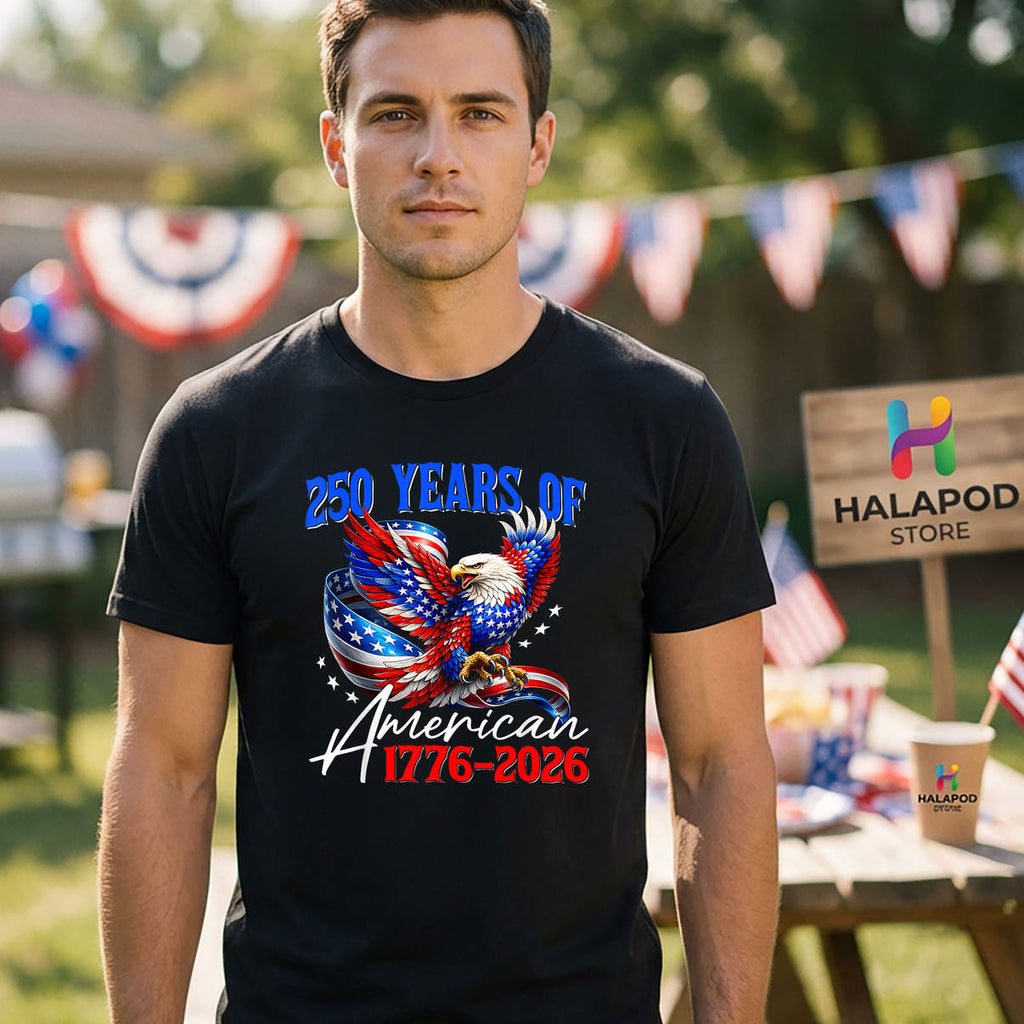 USA Patriotic 4th Of July Eagle Shirt 250th Anniversary 250 Years Graphic
