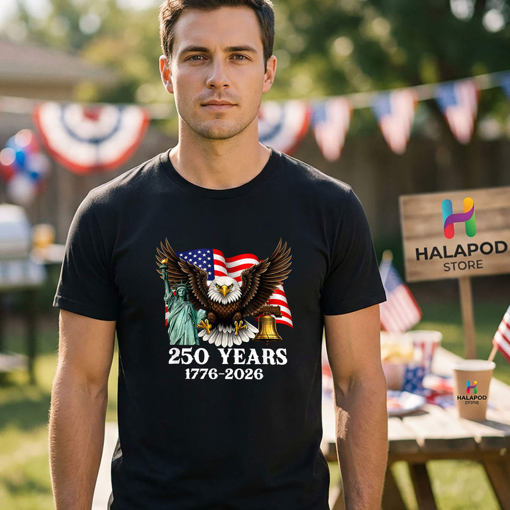USA Patriotic Eagle 250 Years Shirt 250th Anniversary 4th Of July Graphic
