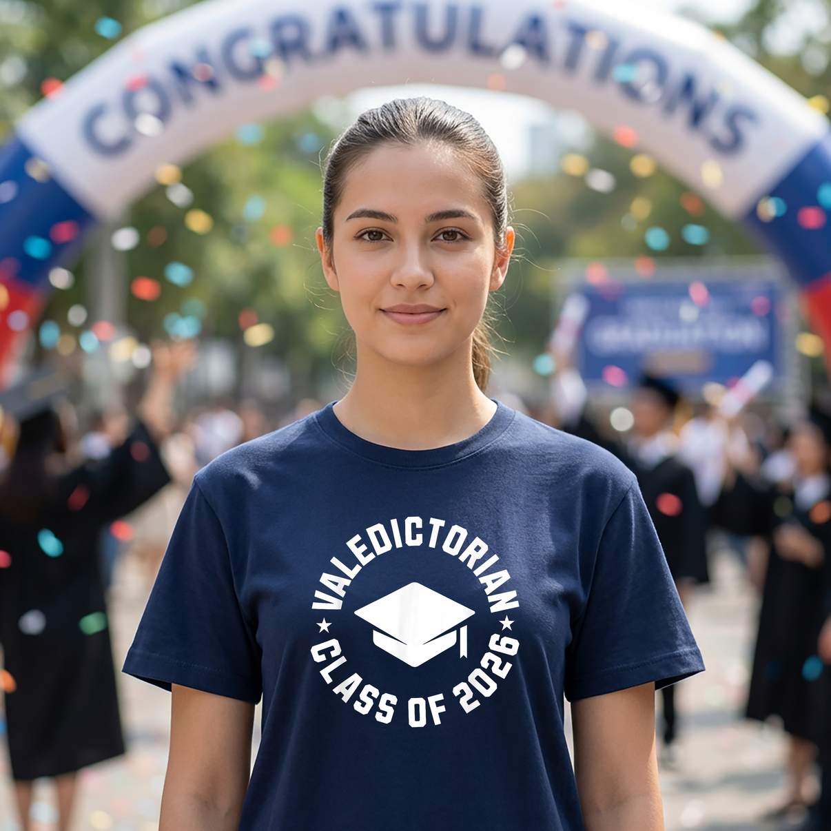 Valedictorian Class Of 2026 T-Shirt Graduation Day Academic Graphic Design Mens