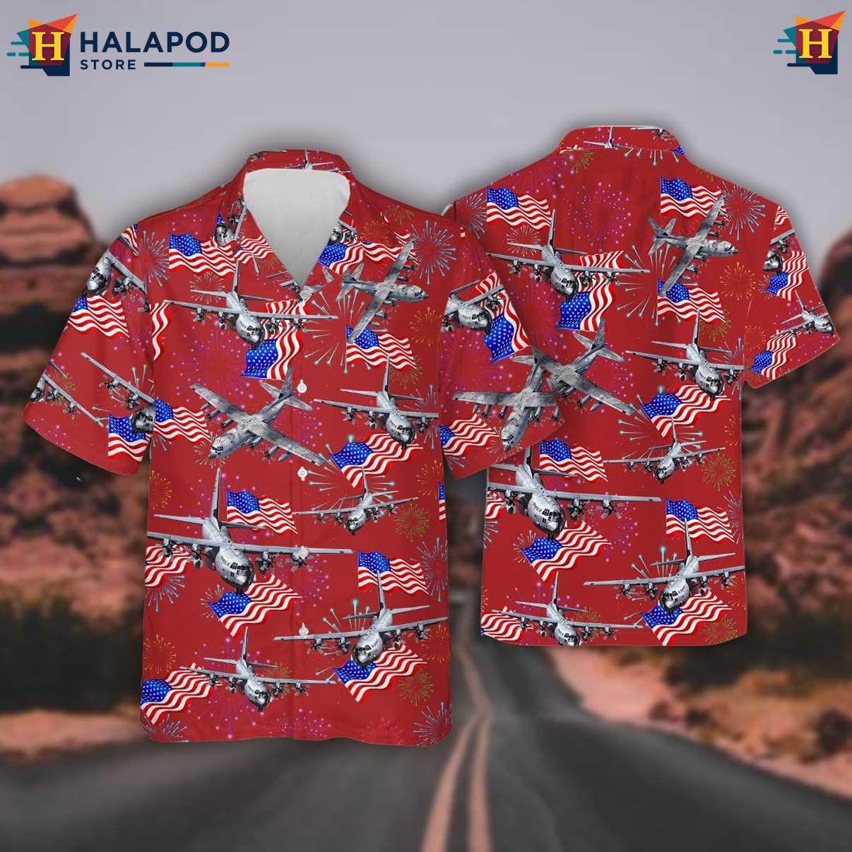 Veteran Military Airplane Casual Shirt Mens Hawaiian Linen Button Down Tops