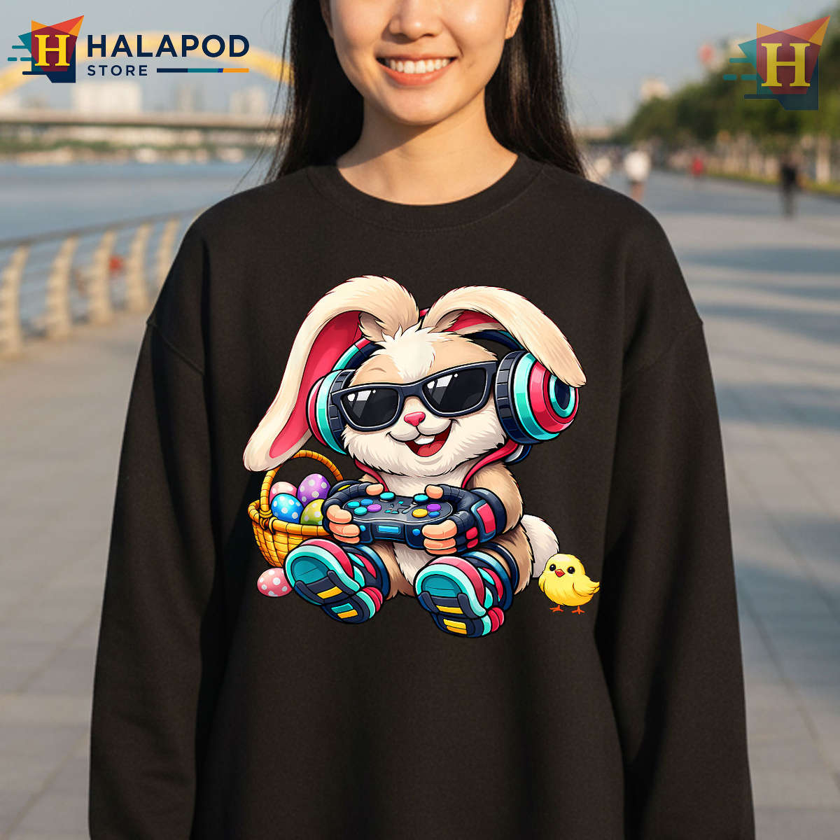 Video Game Bunny Happy Easter Gamer Easter Shirts For Boys