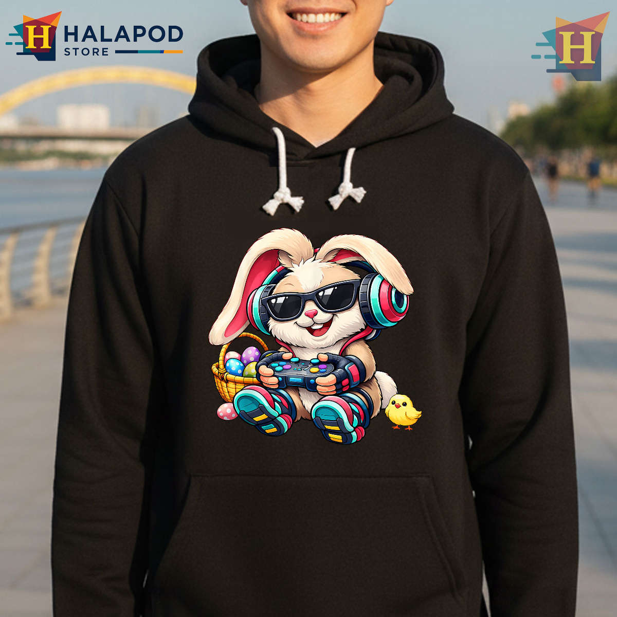 Video Game Bunny Happy Easter Gamer Easter Shirts For Boys