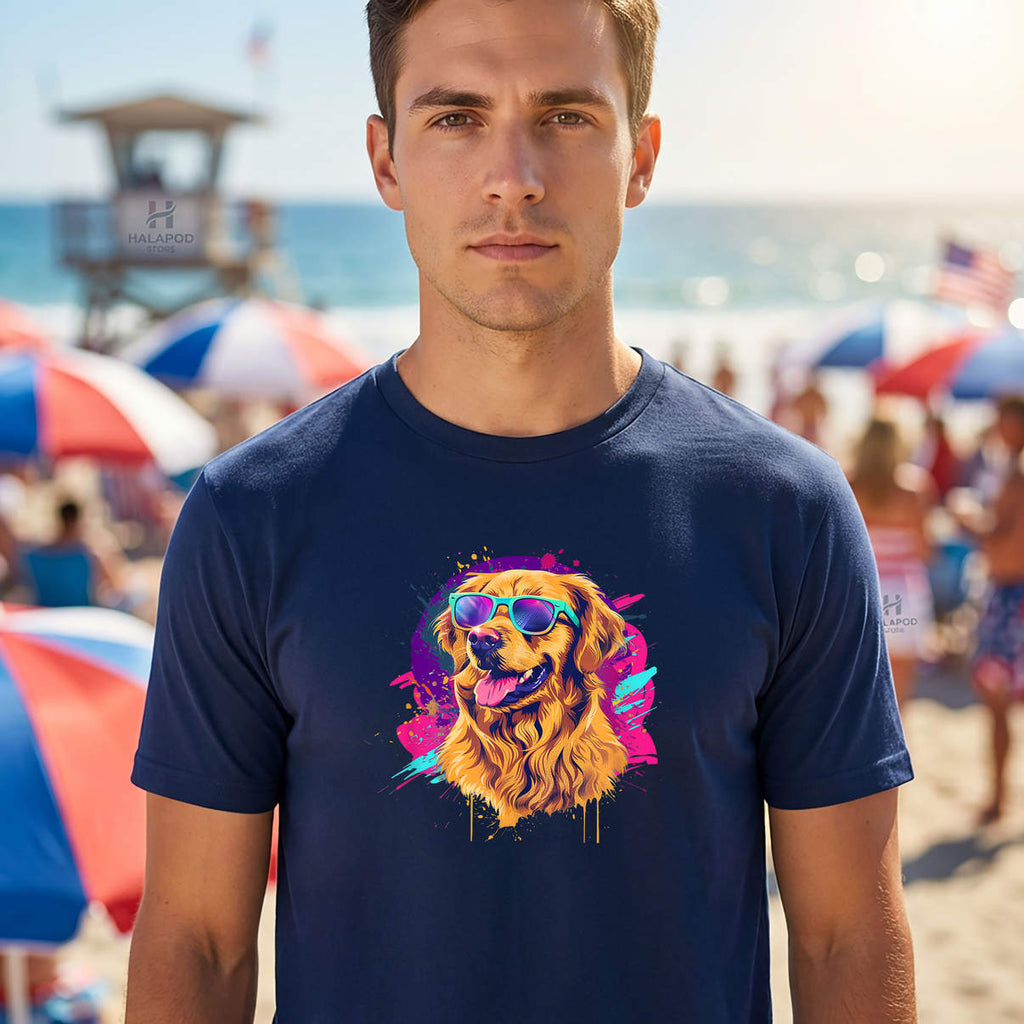 Vintage 80s Golden Retriever Shirt Funny Dog Lover Novelty Casual Graphic