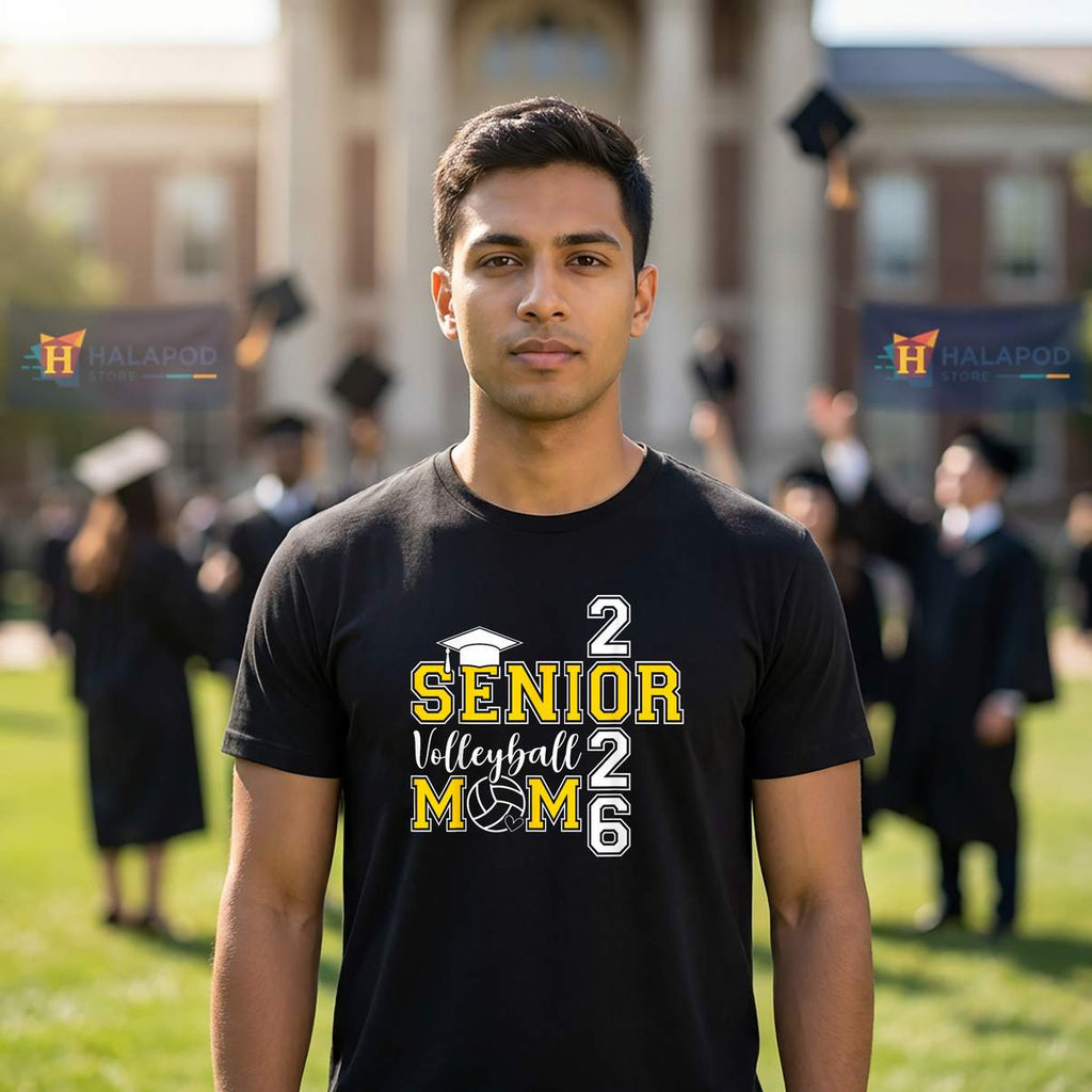 Volleyball Mom Senior 2026 Shirt Class Of Graduation Graphic Design For Womens