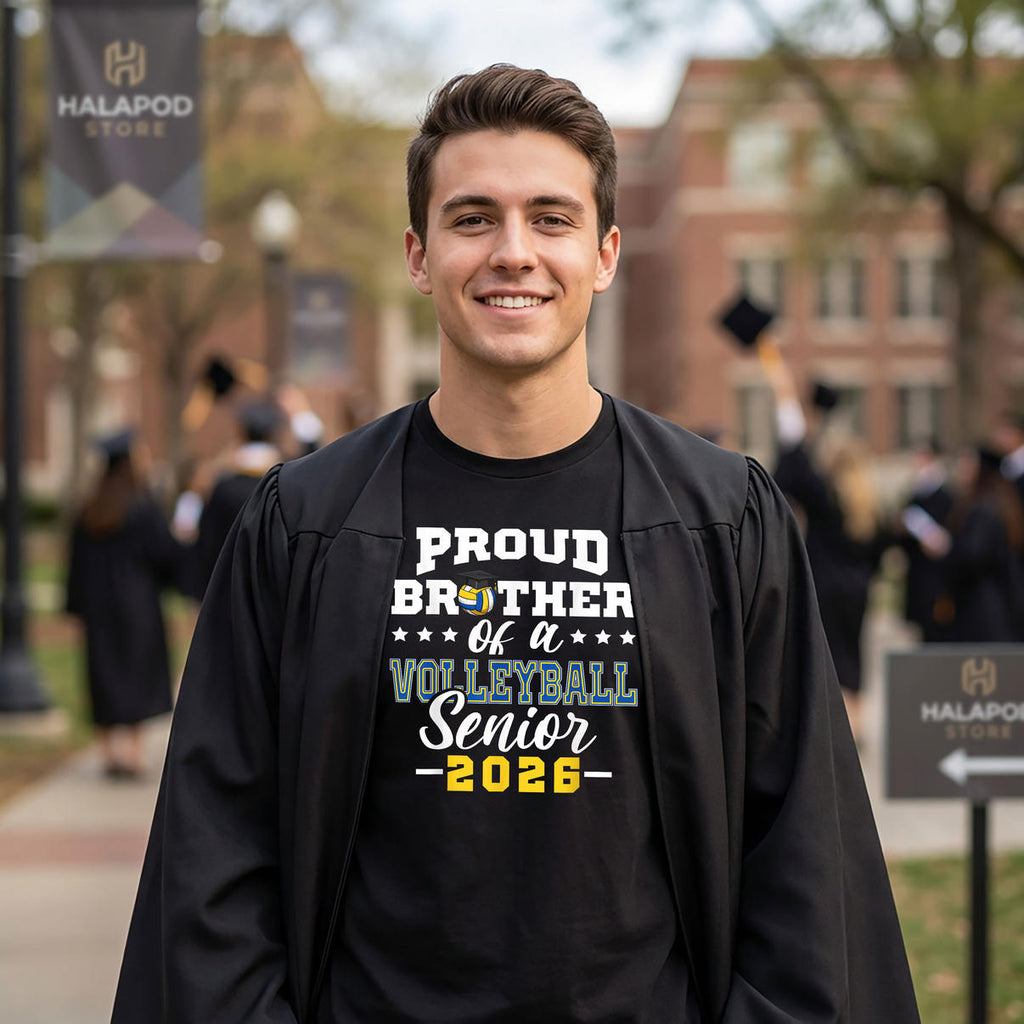 Volleyball Senior Brother Graduation Shirt 2026 Proud Gifts Fan Apparel