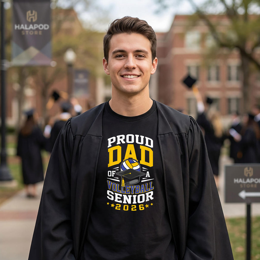 Volleyball Senior Dad Graduation Shirt 2026 Proud Family Fan Apparel Gear