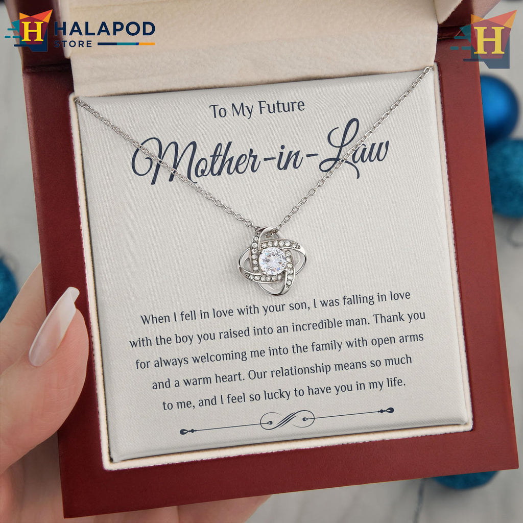 Wedding Gift 2026 For Future Mother-In-Law - Warm Heart Message Card Necklace