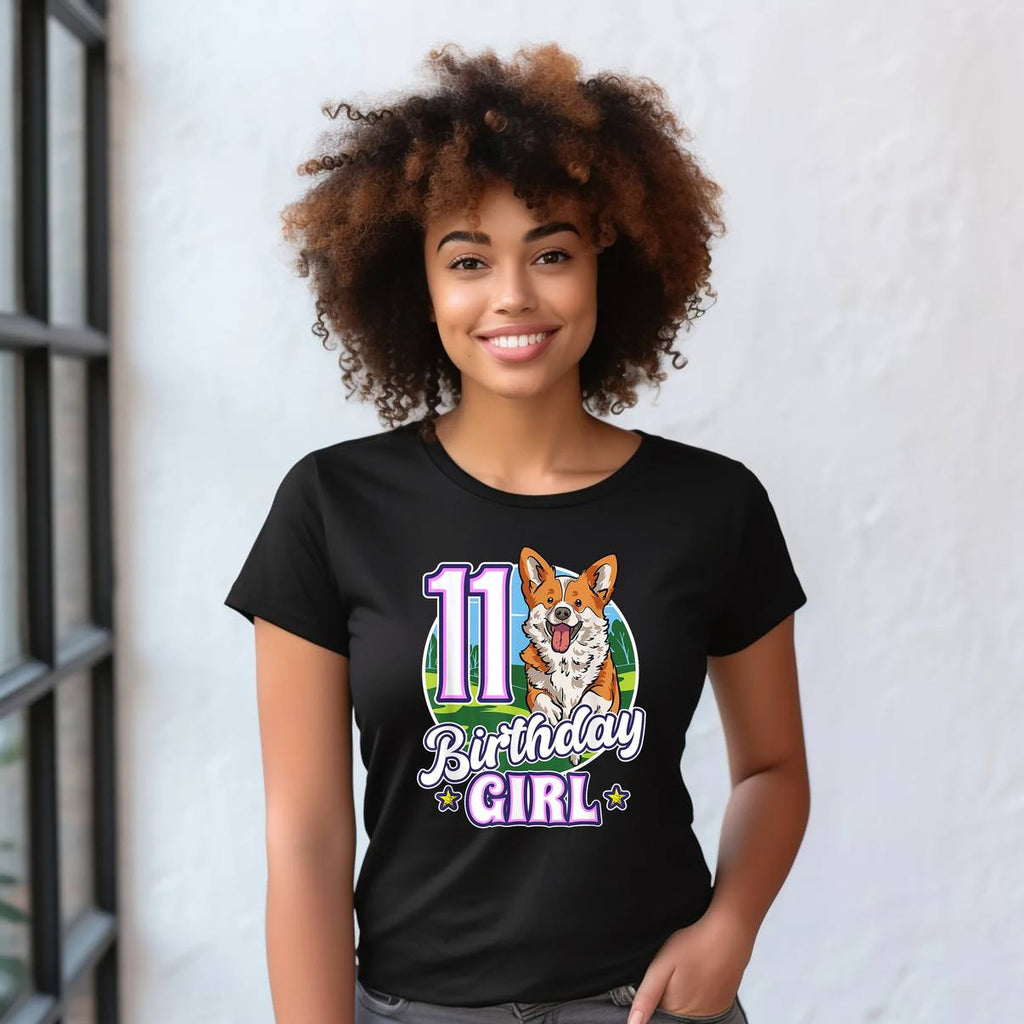 Welsh Corgi Lover 11 Year Old Shirt Birthday Girl Pet Dog Graphic For Men