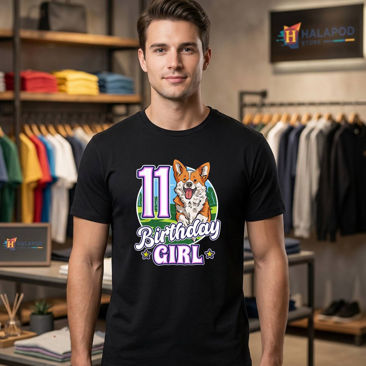 Welsh Corgi Lover 11 Year Old Tee Shirt Birthday Girl Pet Dog Graphic For Men