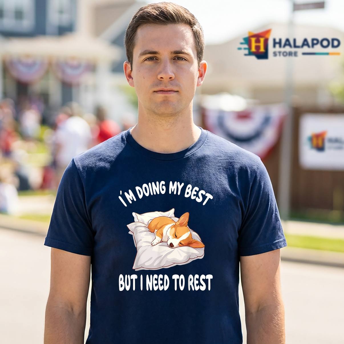 Welsh Corgi Pembroke Dog Pajamas Tee Shirt Nightgown Sleeping Napping For Men