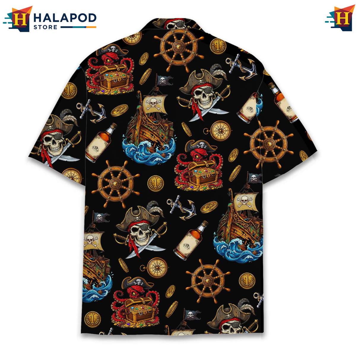 Whimsical Pirate Cat Aloha Shirt, Vibrant Summer Button Down For Beach Parties