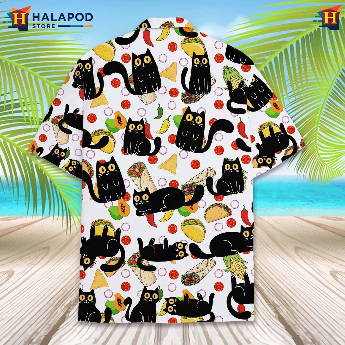 White Cat Funny Retro Short-sleeve button-up shirt Alien UFO Short Sleeve Button Down Mens
