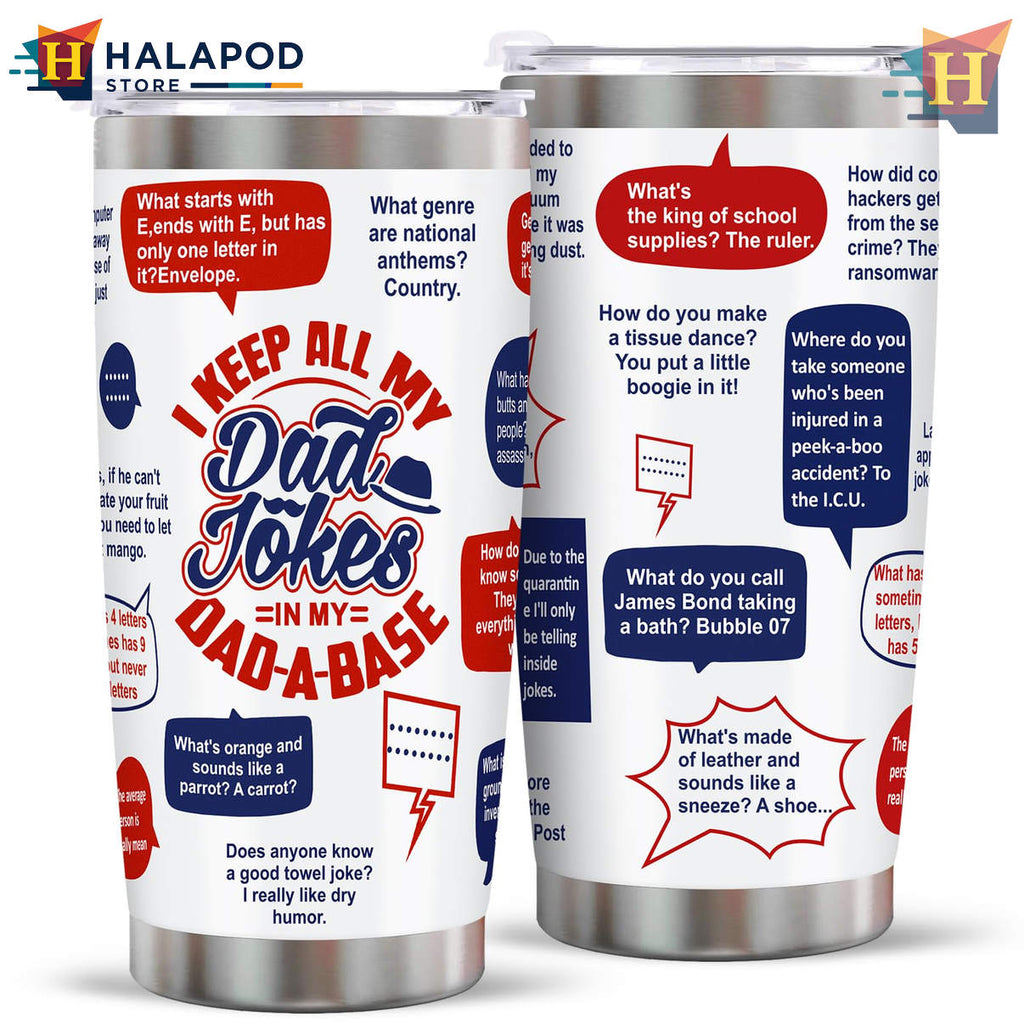 White Dad Jokes Funny Tumbler 2026 Fathers Day Birthday Gift For Papa Husband