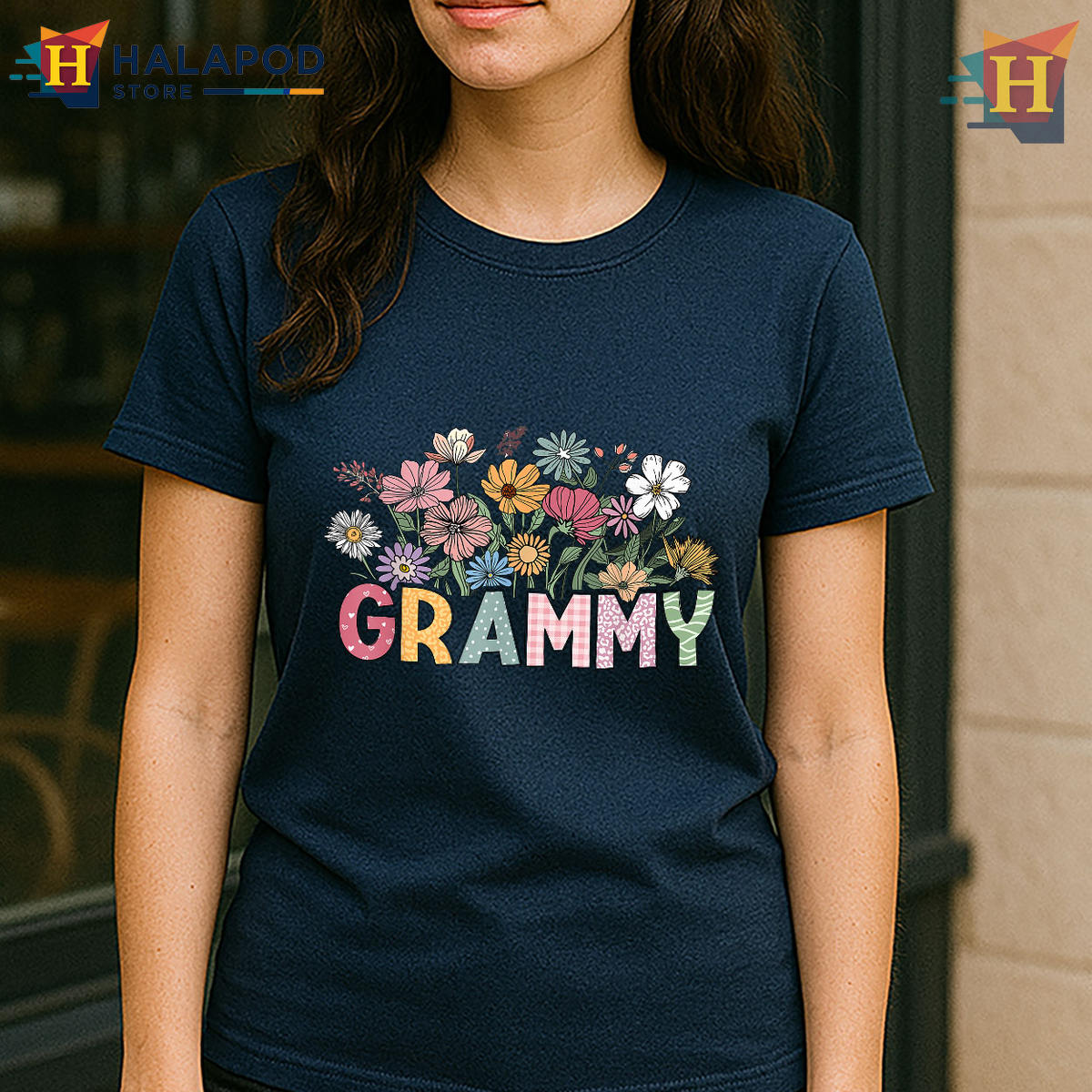 Wildflower Grammy Floral Gift Mothers Day Shirt For Grandma