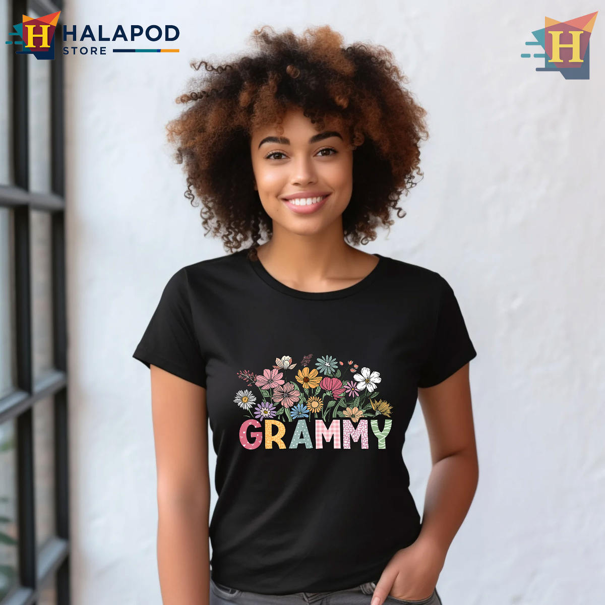 Wildflower Grammy Floral Gift Mothers Day Shirt For Grandma