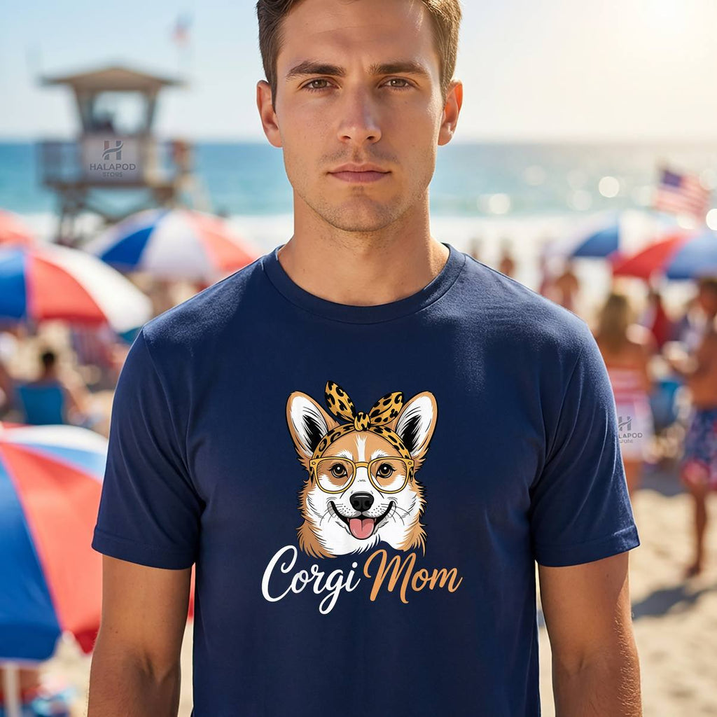 Womens Corgi Mom Mum Dog Fan Shirt Pet Lover Graphic Design Apparel Mens