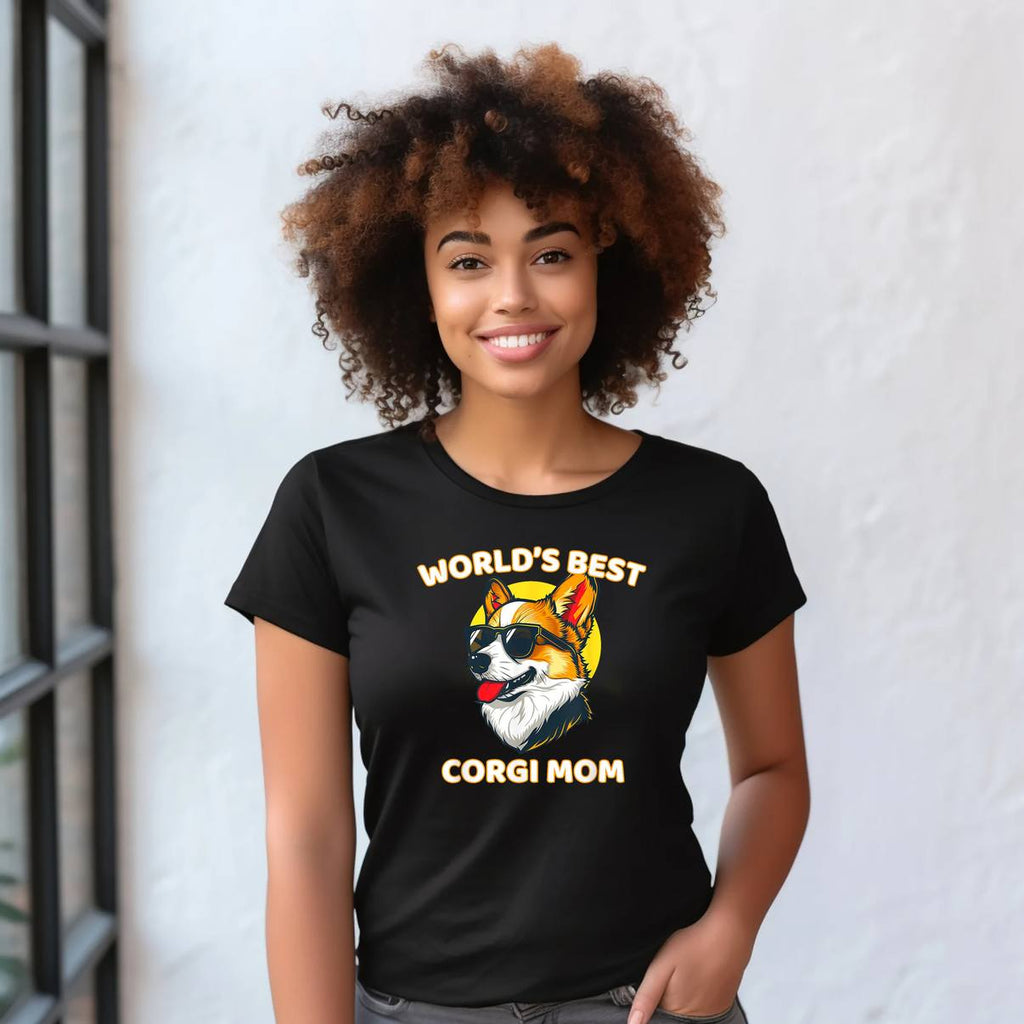 Worlds Best Corgi Mom Mother Shirt Funny Dog Lover Graphic Apparel Mens