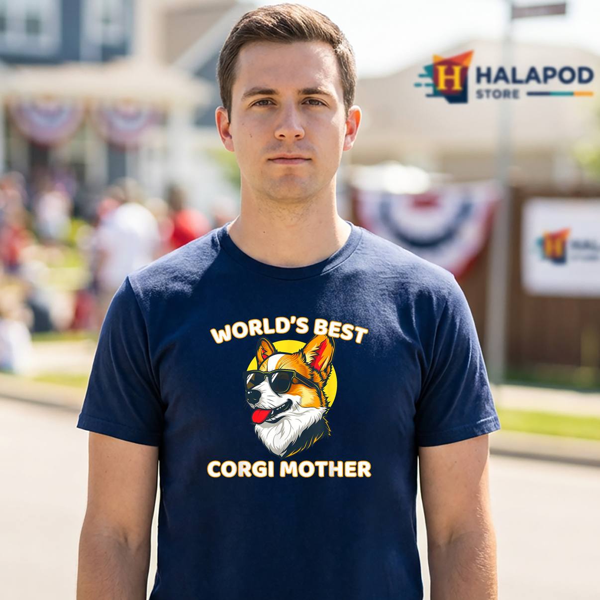 Worlds Best Corgi Mother Mom T-Shirt Funny Dog Lover Graphic Apparel Mens
