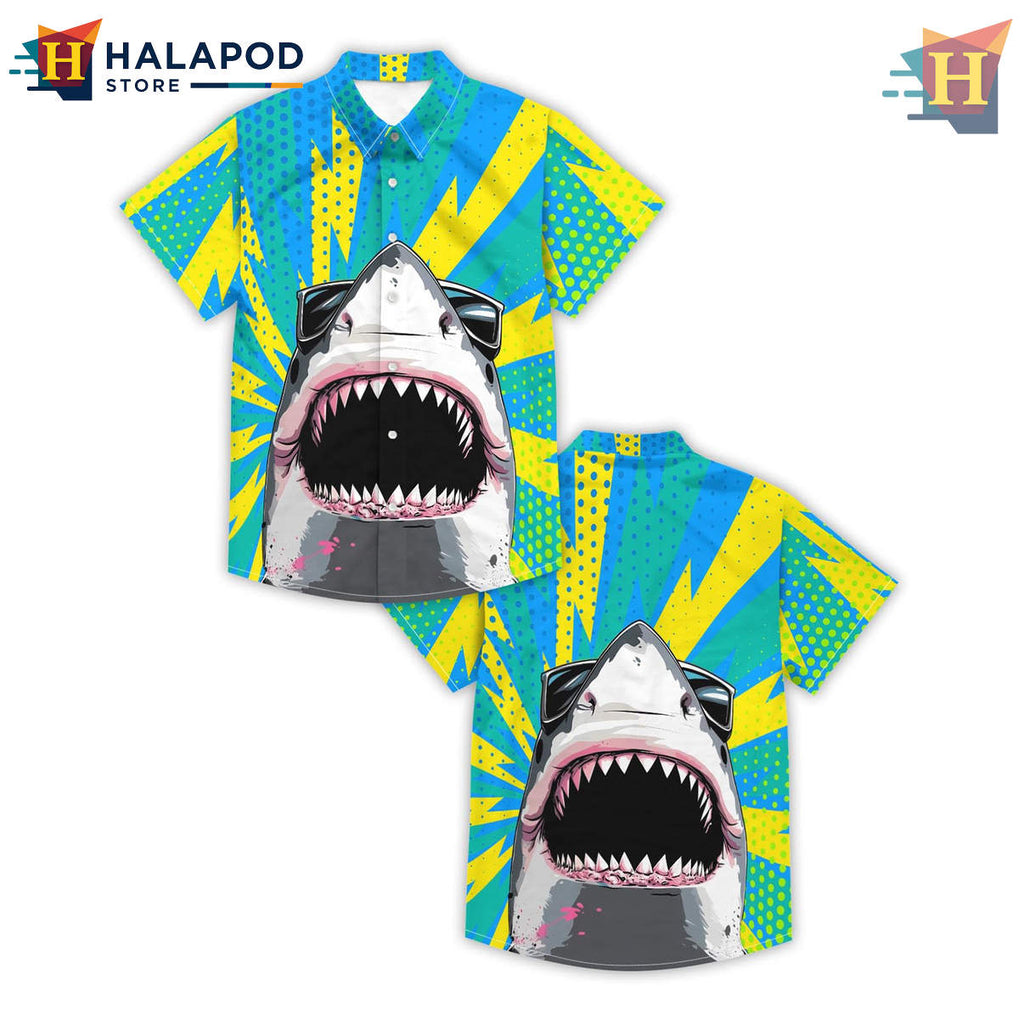 Yellow Hawaiian Shirt Summer Beach Tropical Vacation Print Aloha Casual Apparel