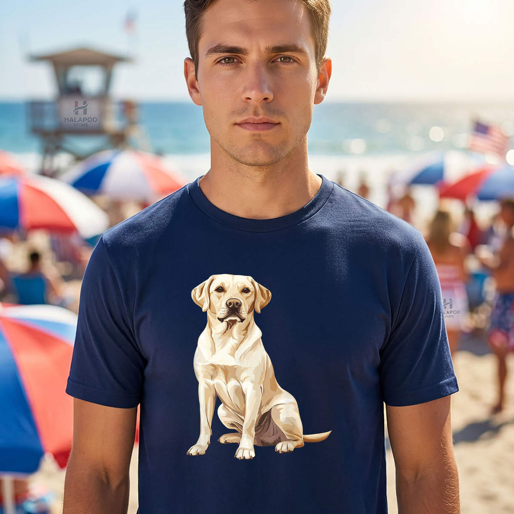 Yellow Labrador Retriever Dog Lover Shirt Funny Casual Graphic Novelty Mens