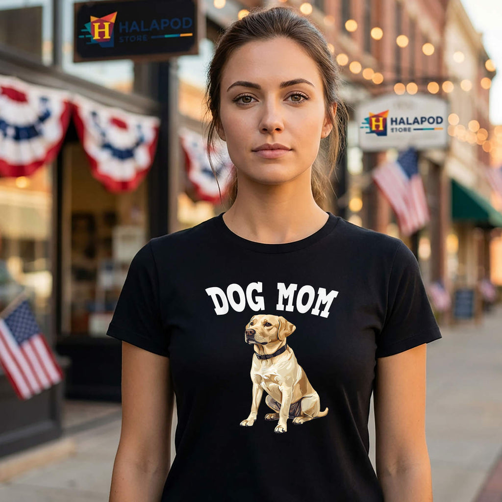 Yellow Labrador Retriever Dog Mom Lover Shirt Funny Casual Graphic Womens