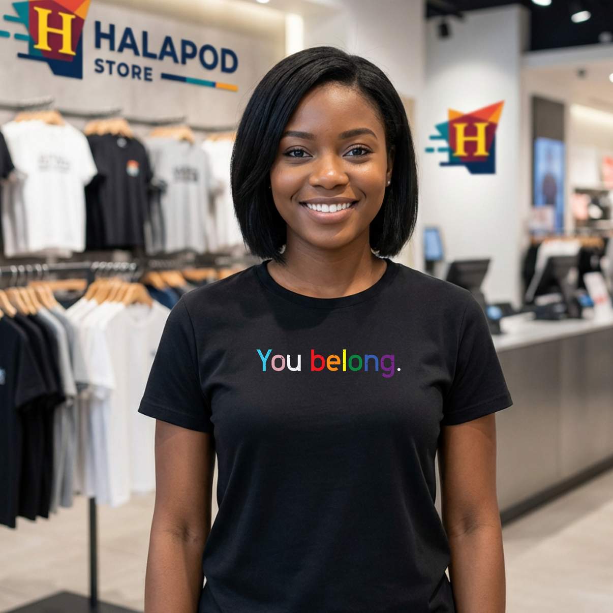 You Belong LGBTQ Ally Shirt Gay Pride Month Rainbow Funny Graphic Design Mens
