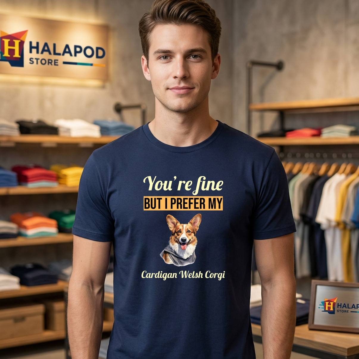 Youre Fine But I Prefer Corgi Tee Shirt My Cardigan Welsh Funny Dog For Mens